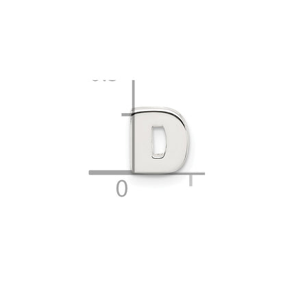 Sterling Silver E-coated Letter D Slide Charm