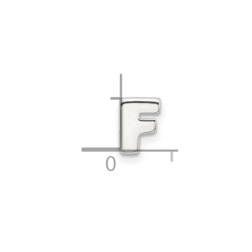 Sterling Silver E-coated Letter F Slide Charm
