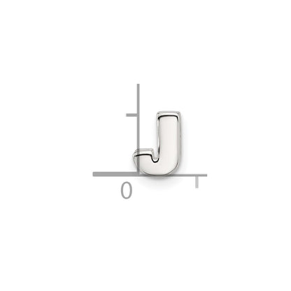 Sterling Silver E-coated Letter J Slide Charm