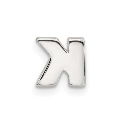 Sterling Silver E-coated Letter K Slide Charm