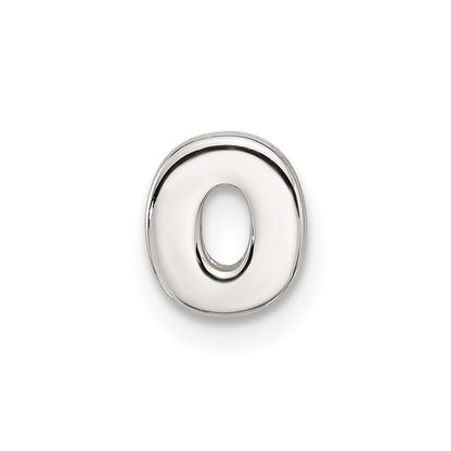 Sterling Silver E-coated Letter O Slide Charm
