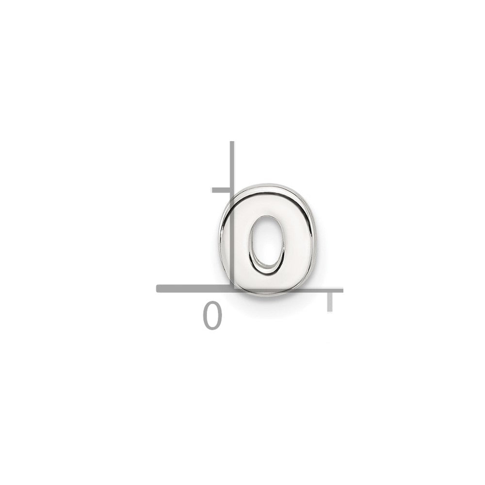 Sterling Silver E-coated Letter O Slide Charm