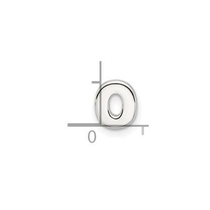 Sterling Silver E-coated Letter O Slide Charm