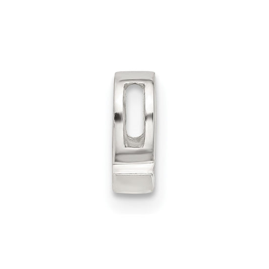 Sterling Silver E-coated Letter Q Slide Charm