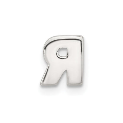 Sterling Silver E-coated Letter R Slide Charm