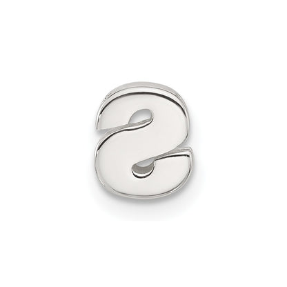 Sterling Silver E-coated Letter S Slide Charm