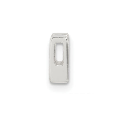 Sterling Silver E-coated Letter V Slide Charm
