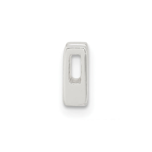 Sterling Silver E-coated Letter V Slide Charm