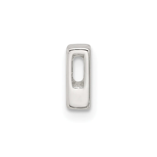 Sterling Silver E-coated Letter W Slide Charm