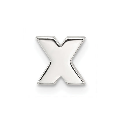 Sterling Silver E-coated Letter X Slide Charm