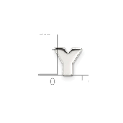 Sterling Silver E-coated Letter Y Slide Charm