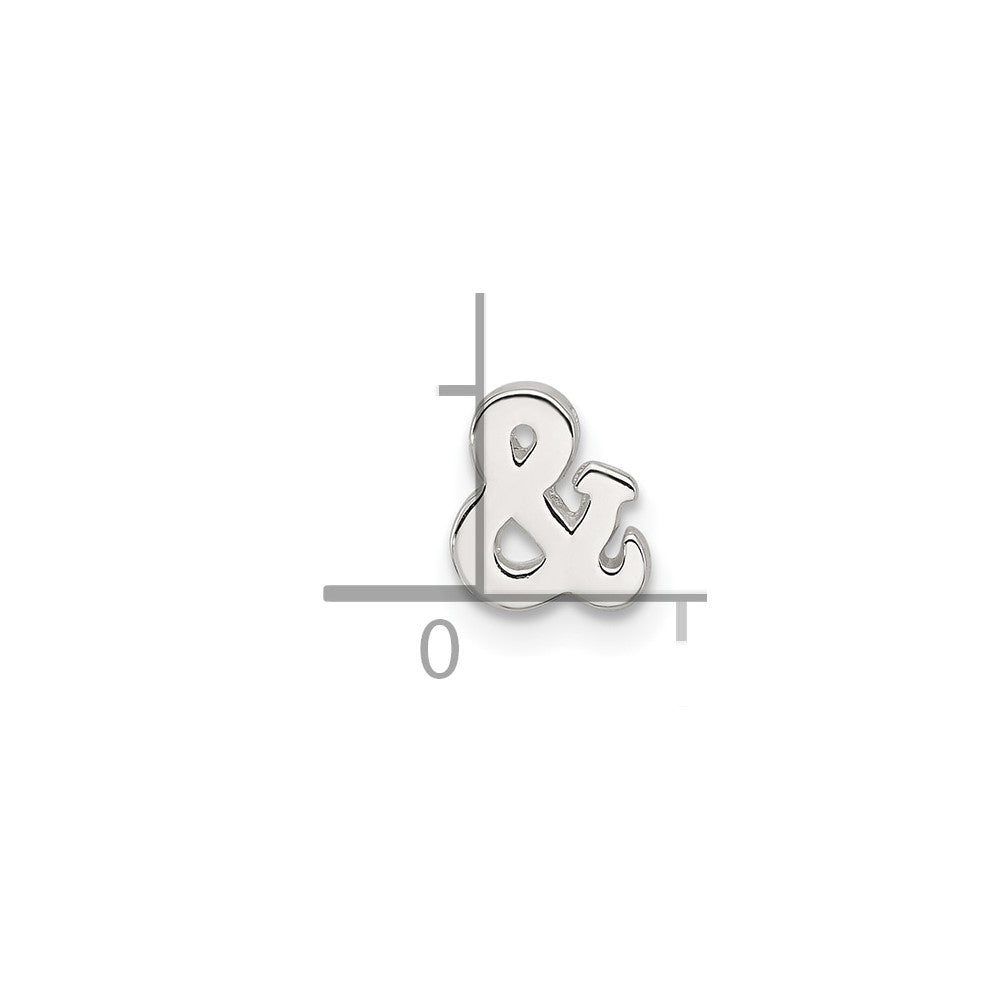 Sterling Silver E-coated Ampersand AND & Symbol Slide Charm