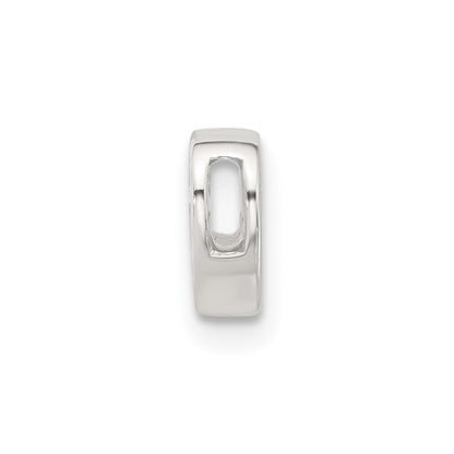 Sterling Silver E-coated Heart Slide Charm