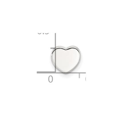 Sterling Silver E-coated Heart Slide Charm