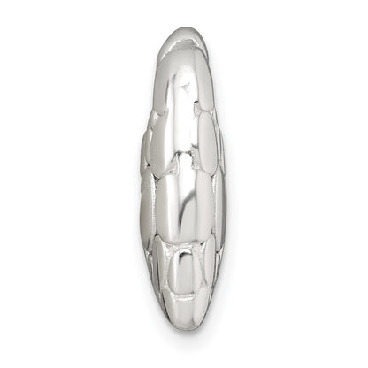 Sterling Silver Polished Pebbled Heart Chain Slide Pendant