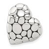 Sterling Silver Polished and Antiqued Pebbled Heart Chain Slide Pendant