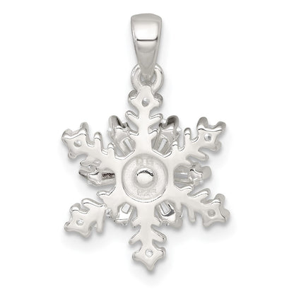 Sterling Silver Polished CZ Snowflake Pendant