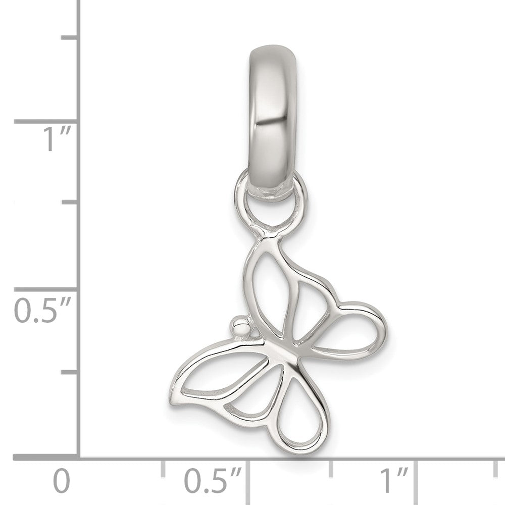 Sterling Silver Polished Cut-out Butterfly Pendant