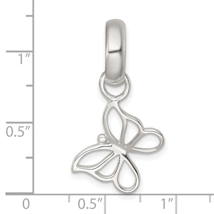Sterling Silver Polished Cut-out Butterfly Pendant