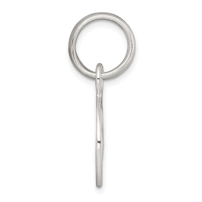 Sterling Silver Polished Cut-out 3-leaf Clover in Circle Pendant