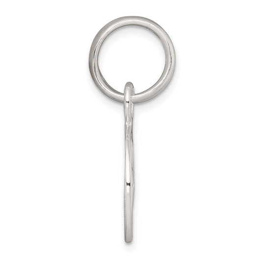 Sterling Silver Polished Cut-out 3-leaf Clover in Circle Pendant