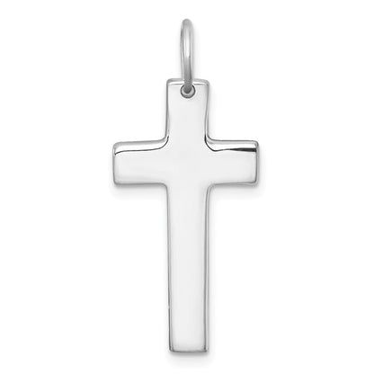 Sterling Silver Rhodium-plated Polished Solid Latin Cross Pendant
