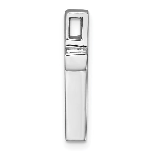 Sterling Silver Rhodium-plated Polished Enameled Latin Cross Chain Slide Pendant
