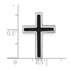 Sterling Silver Rhodium-plated Polished Enameled Latin Cross Chain Slide Pendant