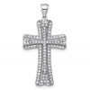 Sterling Silver Rhodium-plated Polished CZ Cross Pendant