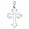 Sterling Silver Rhodium-plated Polished Cutout Budded Cross Pendant