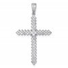 Sterling Silver Rhodium-plated Polished Pave CZ Latin Cross Pendant