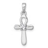 Sterling Silver Rhodium-plated Polished CZ Cross Pendant