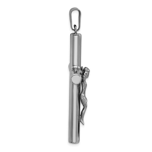 Sterling Silver Ruthenium-plated Polished Crucifix Pendant
