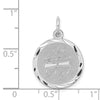 Sterling Silver Rhodium-plated On Graduation Day Disc Charm