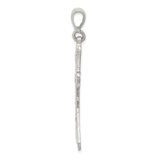 Sterling Silver Diamond-cut Cross Pendant
