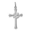 Sterling Silver Platinum-plated Holy Spirit Cross with Dove Charm