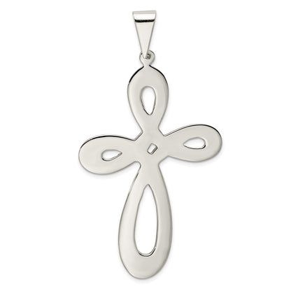 Sterling Silver Rhodium-plated Cross Pendant