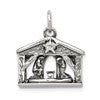 Sterling Silver Antiqued Manger Charm