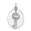 Sterling Silver Rhodium-plated key Charm