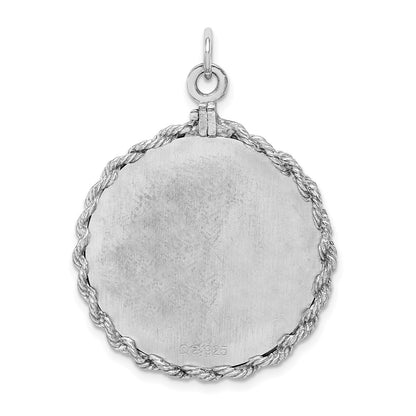 Sterling Silver Rhodium-plated 25th Anniversary Disc Charm