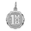 Sterling Silver Rhodium-plated #1 Mom Disc Charm