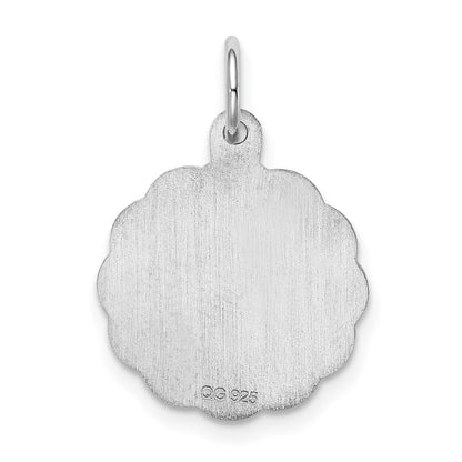 Sterling Silver Rhodium-plated Best Friend Disc Charm