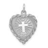 Sterling Silver Rhodium-plated Baptism Disc Charm