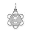 Sterling Silver Rhodium-plated Holy Communion Disc Charm