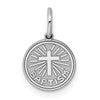 Sterling Silver Rhodium-plated Baptism Disc Charm