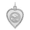 Sterling Silver Rhodium-plated Graduation Cap & Diploma Disc Charm