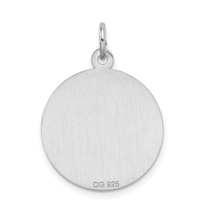 Sterling Silver Rhodium-plated Sweet Sixteen Disc Charm