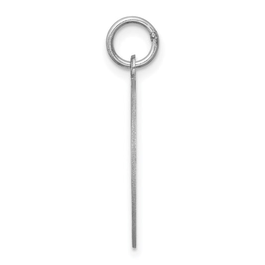 Sterling Silver Rhodium-plated Brittany Spaniel Disc Charm
