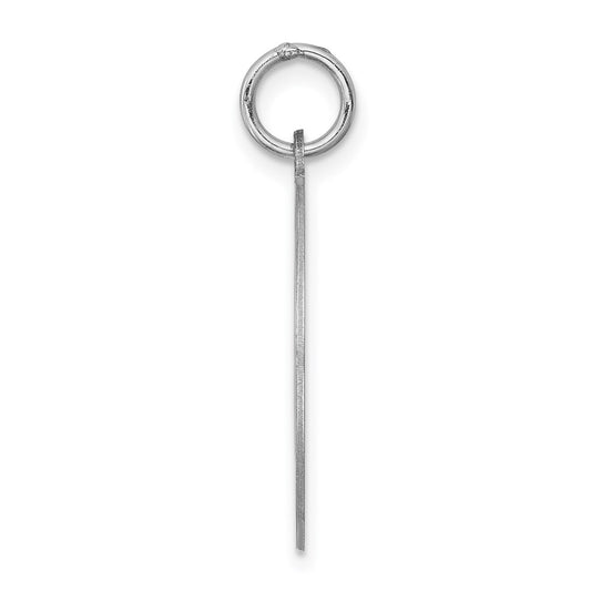 Sterling Silver Rhodium-plated Bull Dog Disc Charm