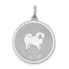 Sterling Silver Rhodium-plated Chow Disc Charm